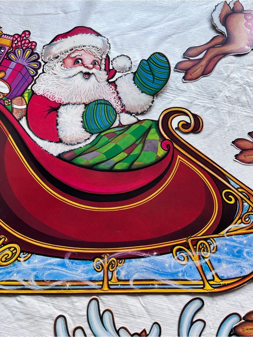 Vintage The Beistle Company 70’s Santa Reindeer Die Cut Out Set Christmas - Picture 4 of 11